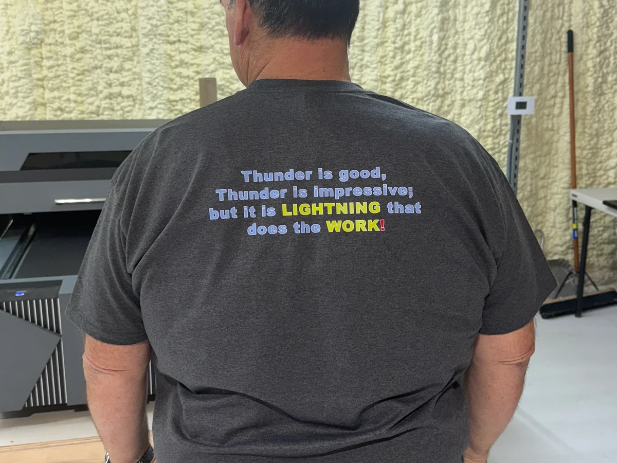 Custom printed t-shirt with full back design