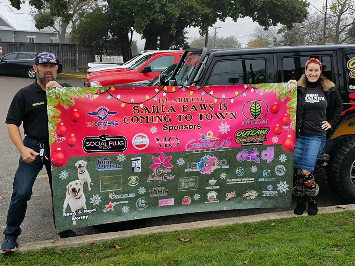 Santa Paws Christmas community sponsor banner