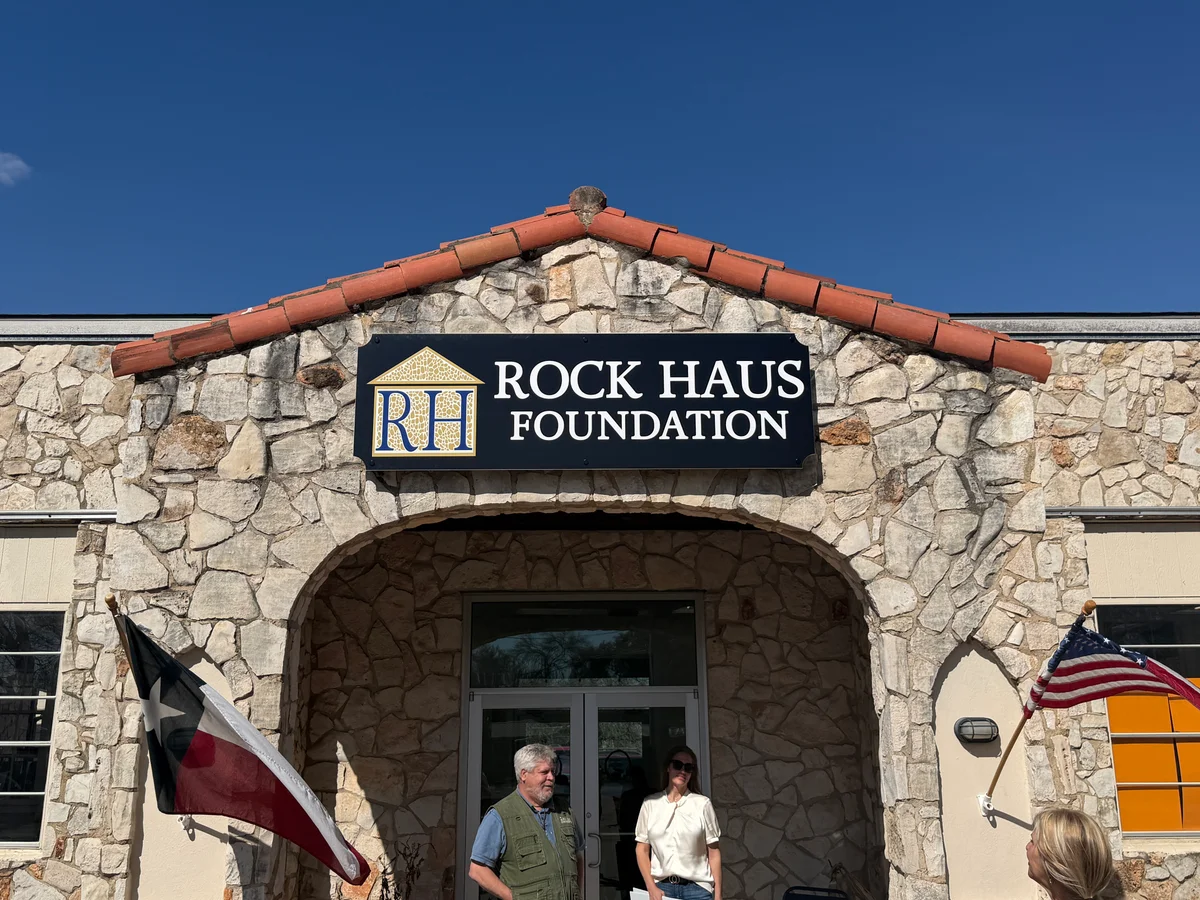 Rock Haus Foundation stone-clad commercial sign